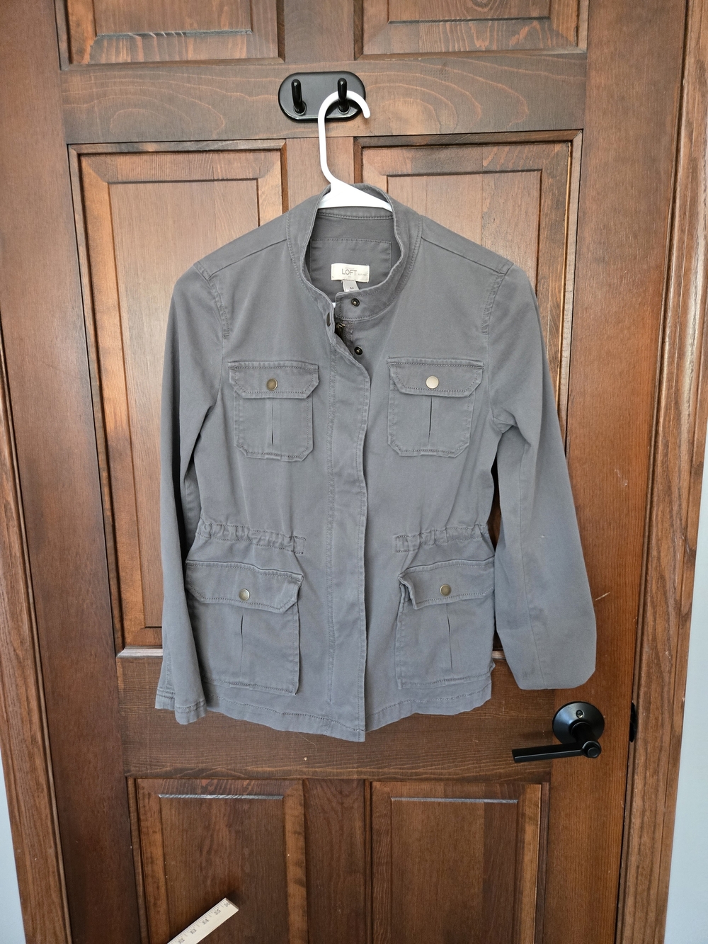 LOFT Gray Utility Jacket with Button Pockets